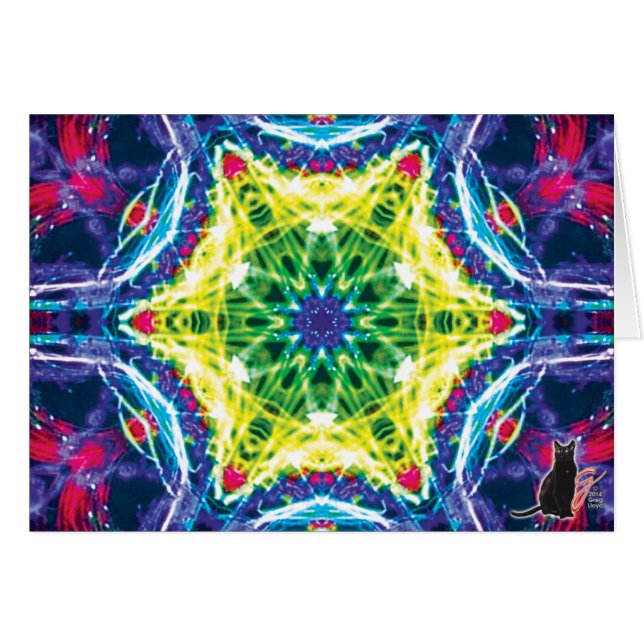 Carte de voeux de kaléidoscope des Joules kc (Devant horizontal)
