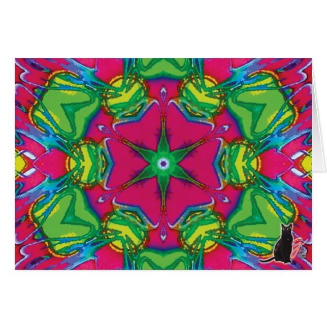 Carte de voeux de kaléidoscope des pétales kc (Devant horizontal)