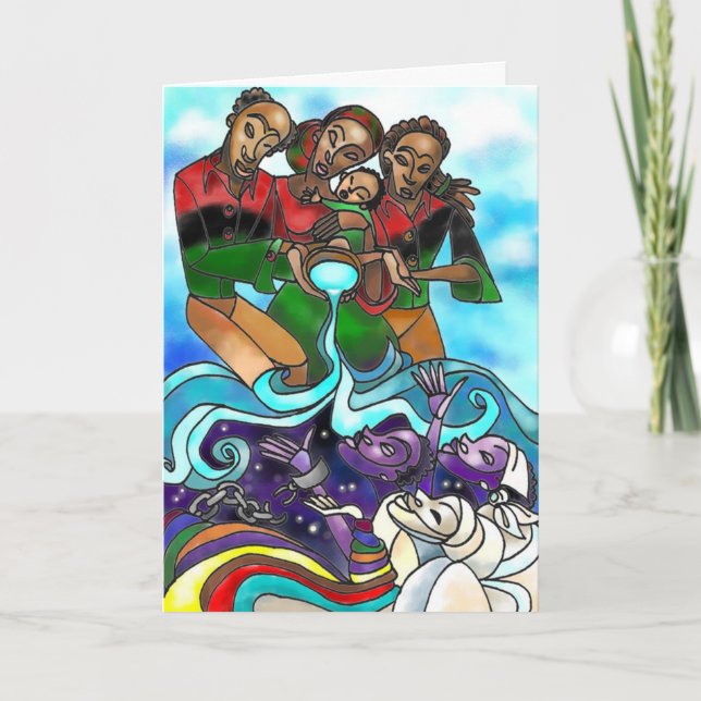 Carte de voeux de Kwanzaa de "libation" (Devant)