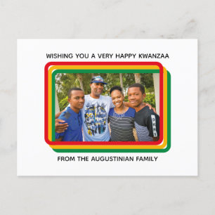 Carte de vœux de Kwanzaa joyeux avec photo de fami