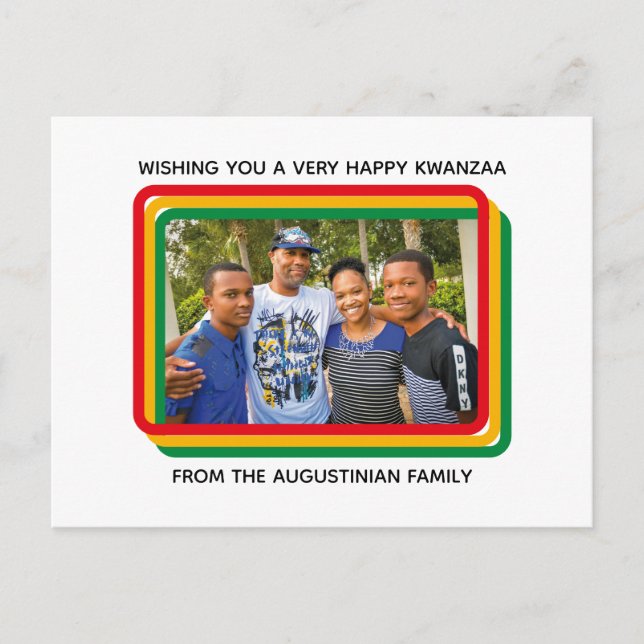 Carte de vœux de Kwanzaa joyeux avec photo de fami (Devant)