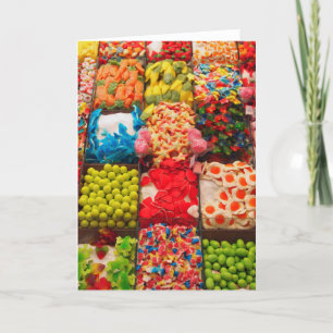 Carte de voeux de la boutique de bonbons colorés