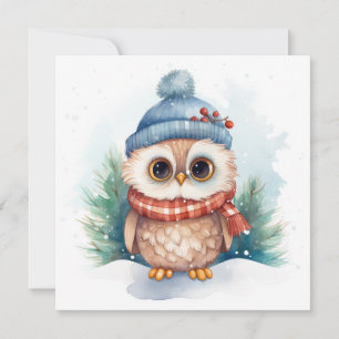 Carte de voeux de la Chouette de Noël