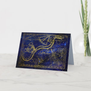 carte de voeux de la constellation de chat et de s