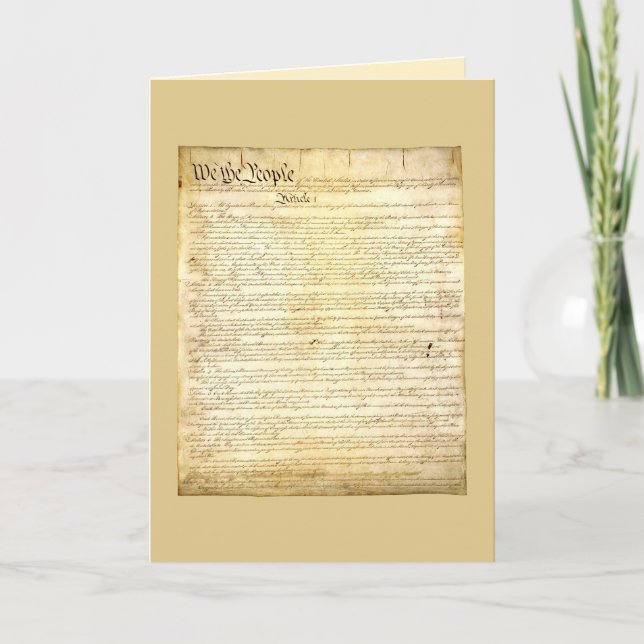 Carte de voeux de la Constitution des États-Unis (Devant)