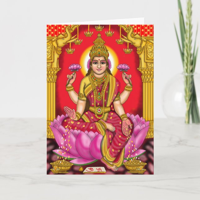 Carte de voeux de la déesse Lakshmi (Devant)