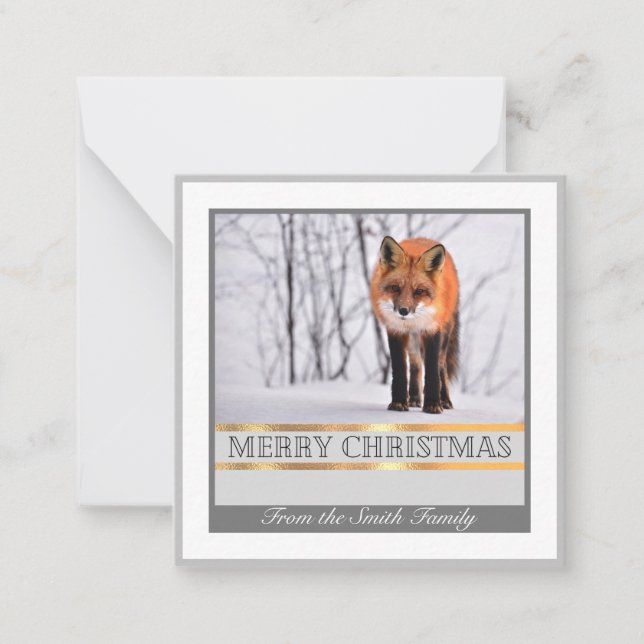 Carte de vœux de la famille Renard d'hiver (Devant)