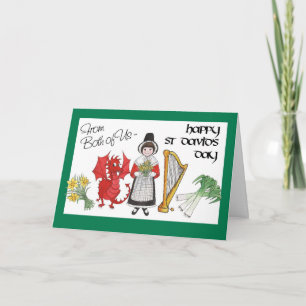 Carte de voeux de la fête de St David : de nous de