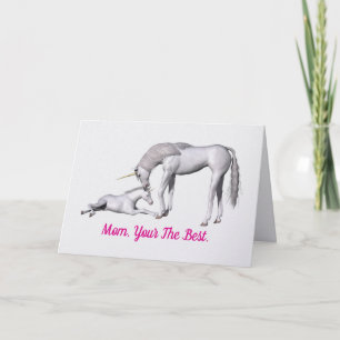Carte de vœux de la fête des mères Licorne
