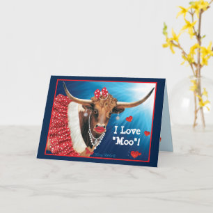Carte de vœux de la fête des mères Longhorn Cow