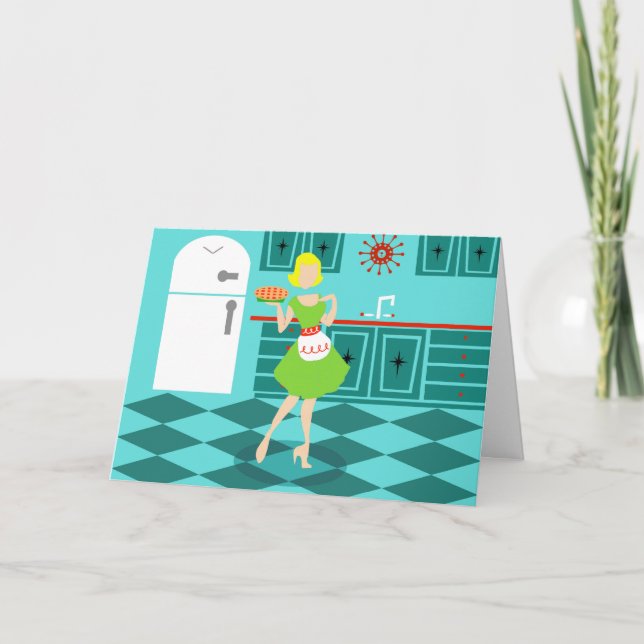 Carte de voeux de la Fête des Mères Retro personna (Devant)