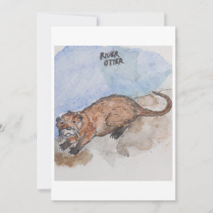 carte de vœux de la loutre de rivière