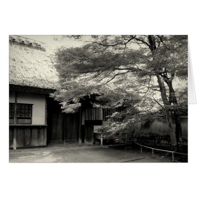 Carte de voeux de la maison japonaise couverte de  (Devant horizontal)