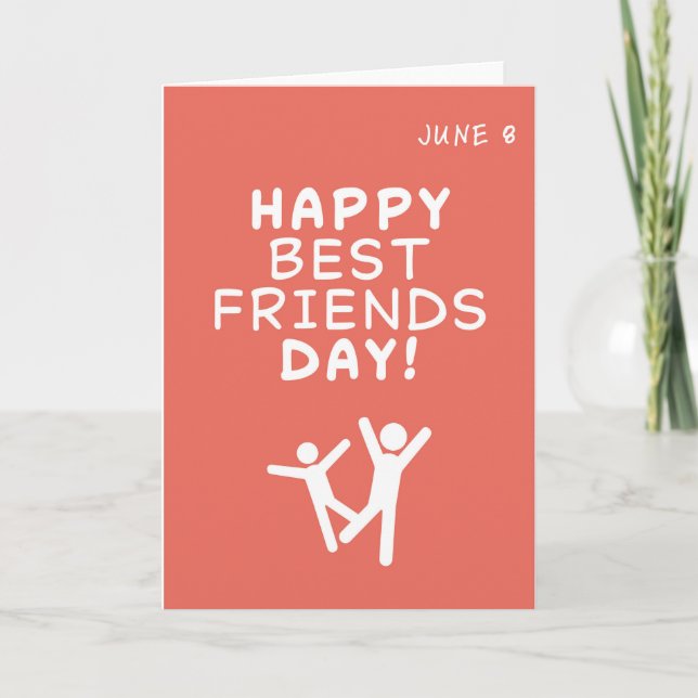 Carte de voeux de la meilleure fête des amis. 8 ju (Devant)