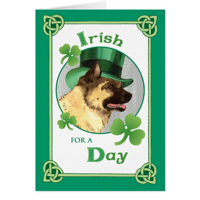 Carte de voeux de la Saint Patrick Akita Day (Devant)