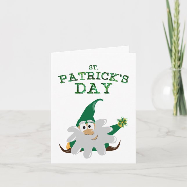 Carte de vœux de la Saint-Patrick gnome (Devant)
