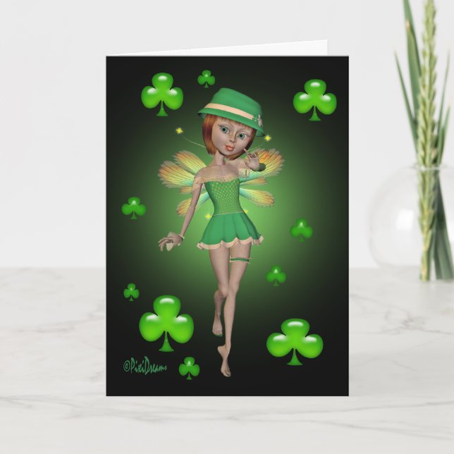 Carte de voeux de la Saint Patrick - Pixie irlanda (Devant)