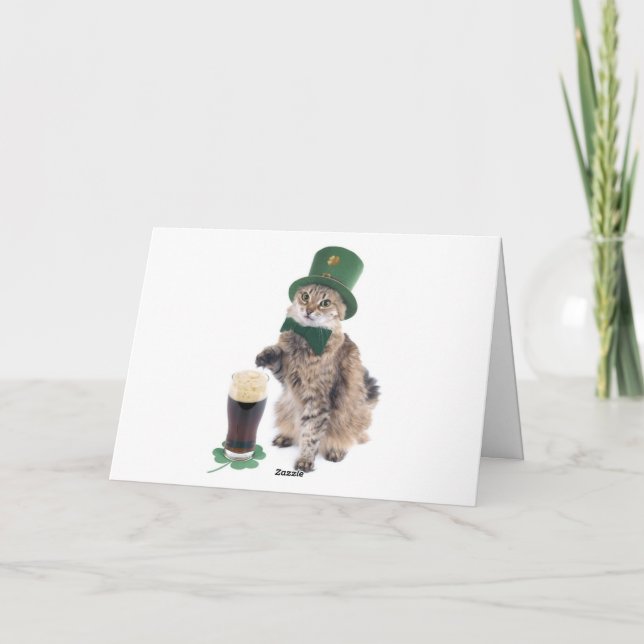 Carte de voeux de la Saint-Patrick pour chats (Dos)