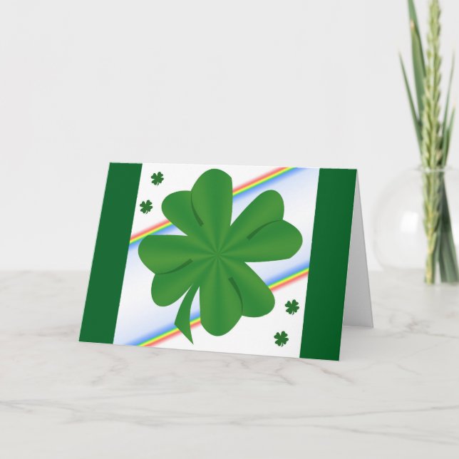 Carte de vœux de la Saint-Patrick Trèfle (Devant)