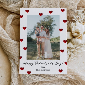 Carte de vœux de la Saint-Valentin avec cœurs roug