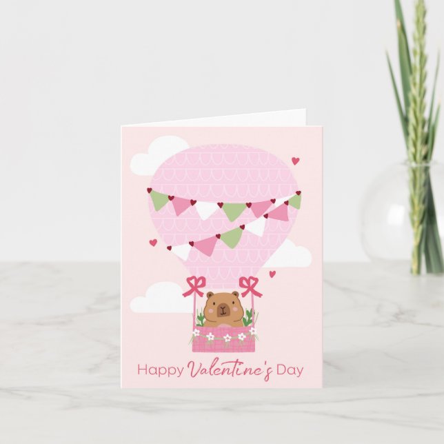 Carte de vœux de la Saint-Valentin avec un capybar (Devant)