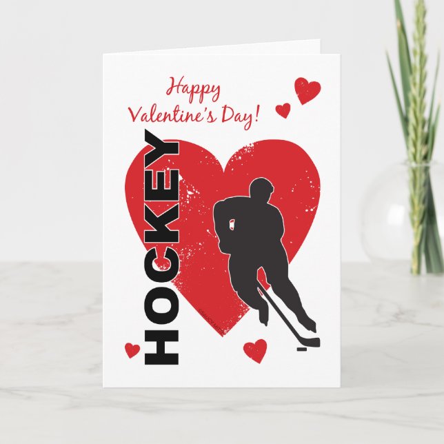 Carte de voeux de la Saint-Valentin Coeurs de hock (Devant)