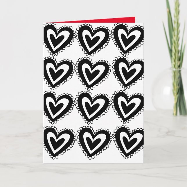 Carte de voeux de la Saint-Valentin Coeurs noirs (Devant)
