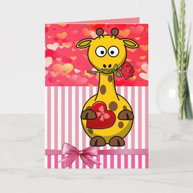 Carte de vœux de la Saint-Valentin Girafe (Devant)