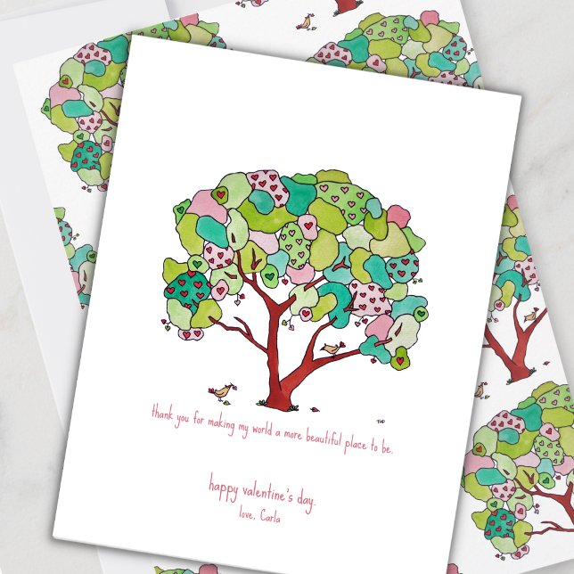Carte de vœux de la Saint-Valentin Heart Tree Happ (Créateur téléchargé)