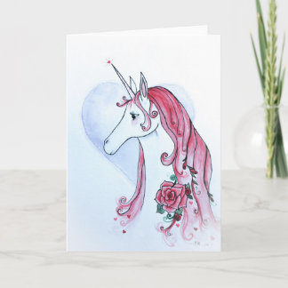 Carte de vœux de la Saint-Valentin licorne