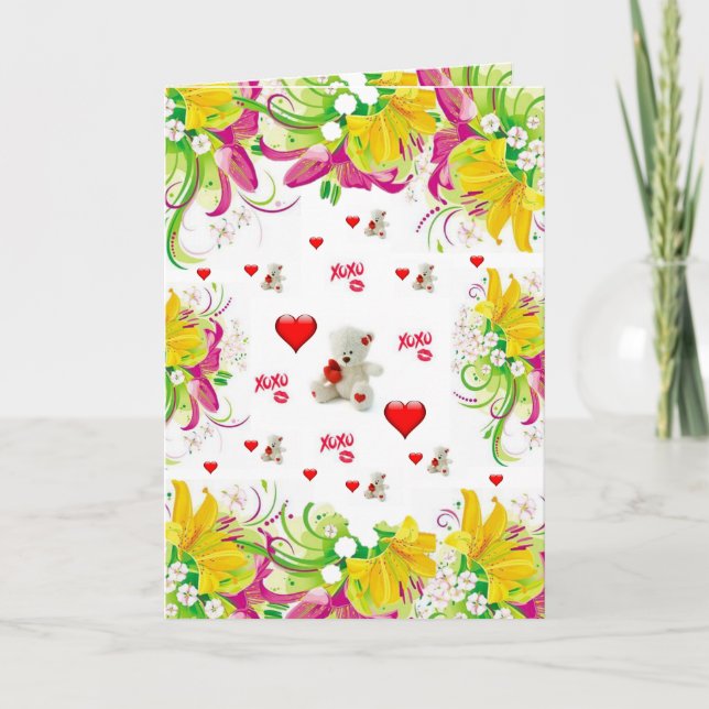 Carte de voeux de la Saint-Valentin Teddy Bear (Devant)
