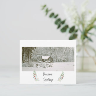 Carte de vœux de la saison hivernale de la cabane