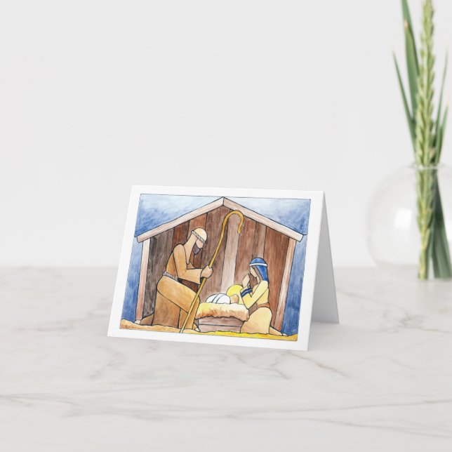 Carte de voeux de la scène de la Nativité (Devant)