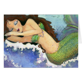 Carte de vœux de la sirène endormie (5" x 7") avec
