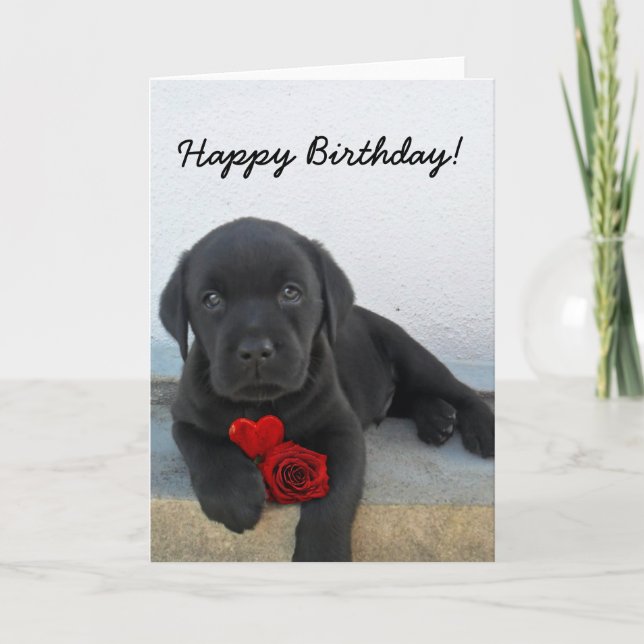 Carte de voeux de labrador retriever de joyeux (Devant)