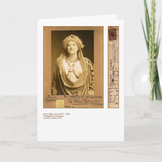 Carte de voeux de l'actrice Ellen Terry (Devant)