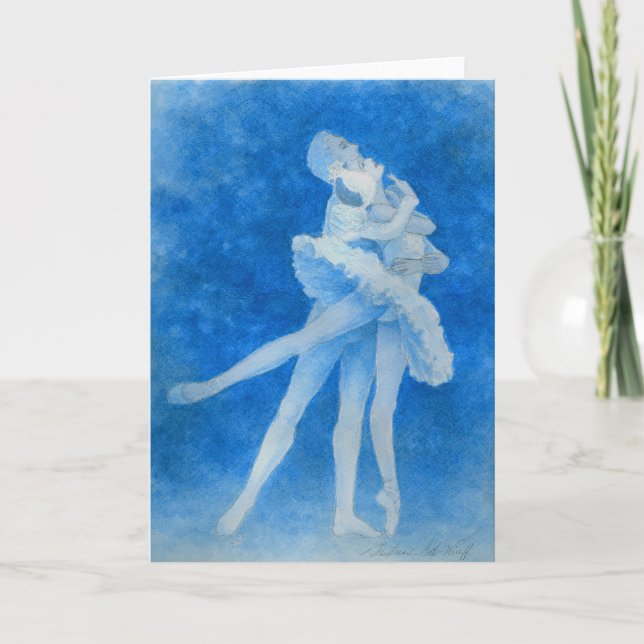 Carte de voeux de Lake Pas de Deux swan (Devant)