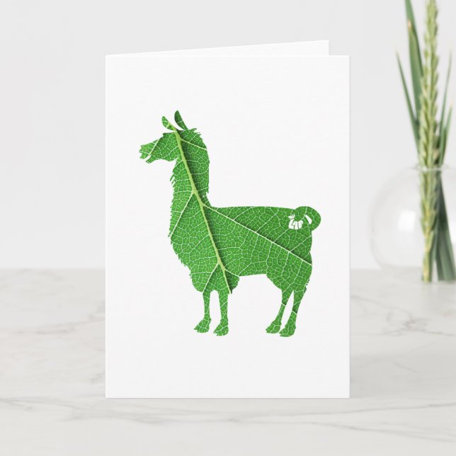 Carte de voeux de lama de feuille (Devant)