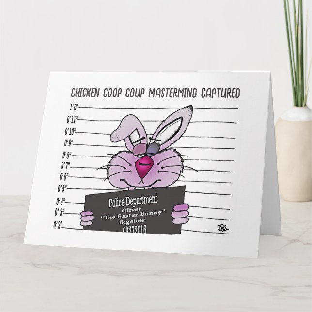 Carte de vœux de lapin de Pâques (Devant)