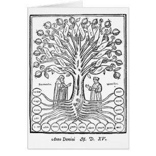 Carte de voeux de l'arbre des sciences