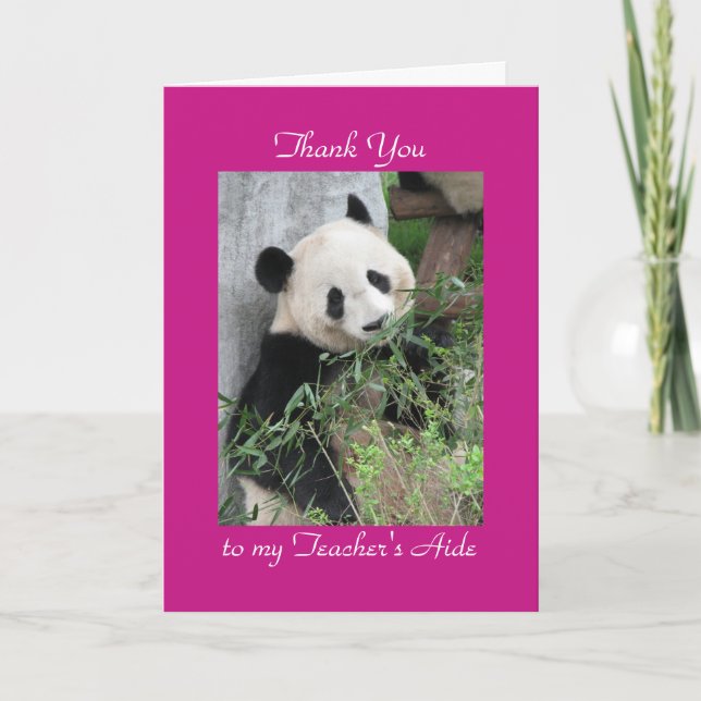 Carte de voeux de l'enseignant, Panda (Devant)