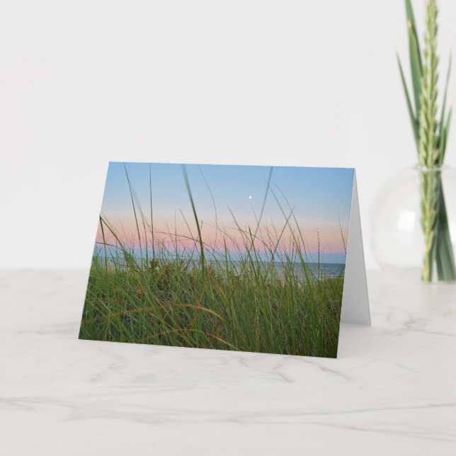 Carte de voeux de lever de la lune de Cape Cod (Devant)