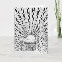 Carte de voeux de lever de soleil de Noël