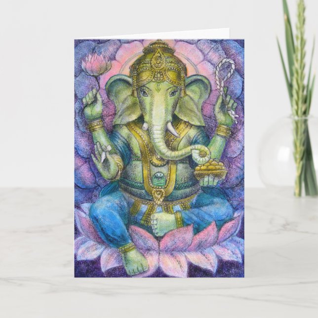 Carte de voeux de Lotus Ganesha (Devant)