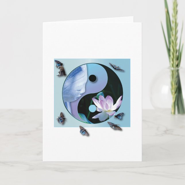 Carte de voeux de Lotus Yin Yang