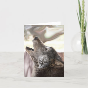 Carte de voeux de loup d'hurlement