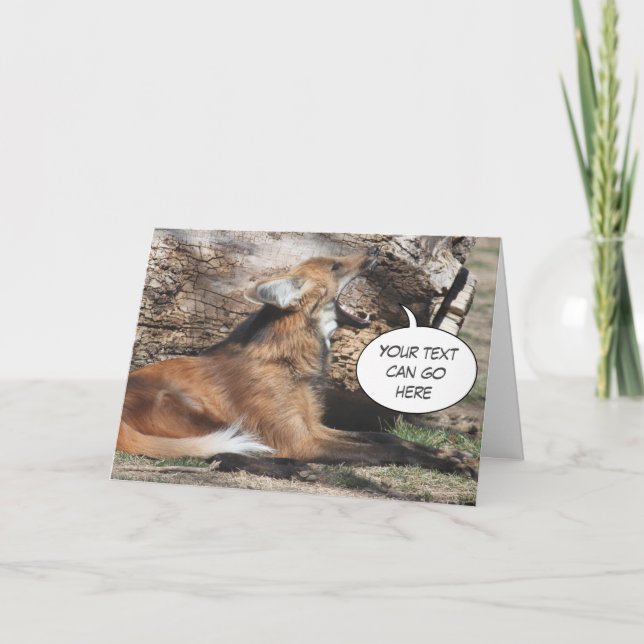 Carte de voeux de loup Maned (Devant)