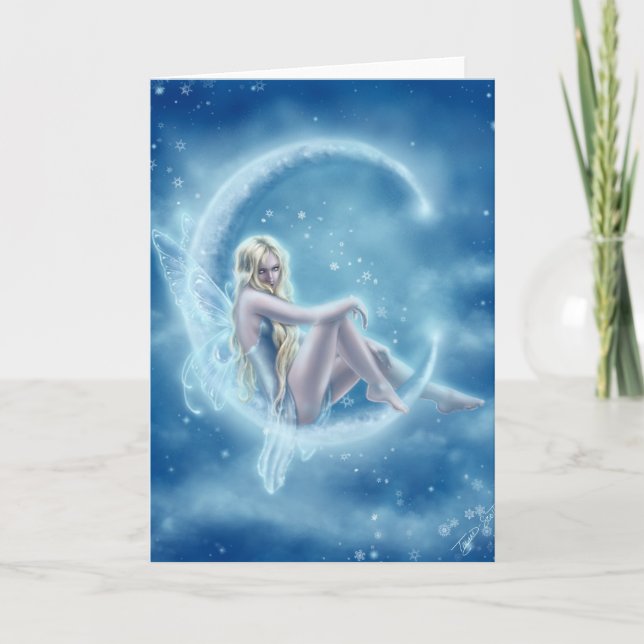 Carte de voeux de lune d'hiver (Devant)