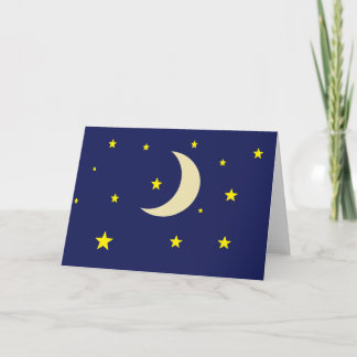 Carte de voeux de lune et d'étoiles