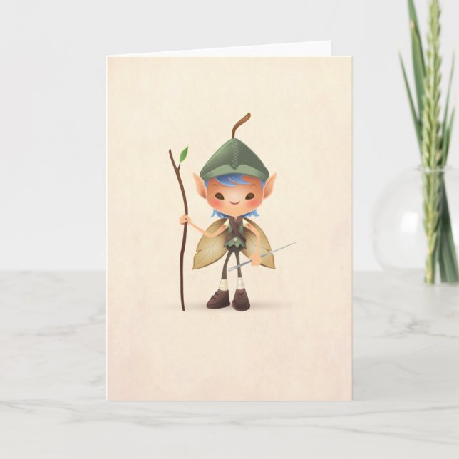 Carte de voeux de lutin de jardin (Devant)